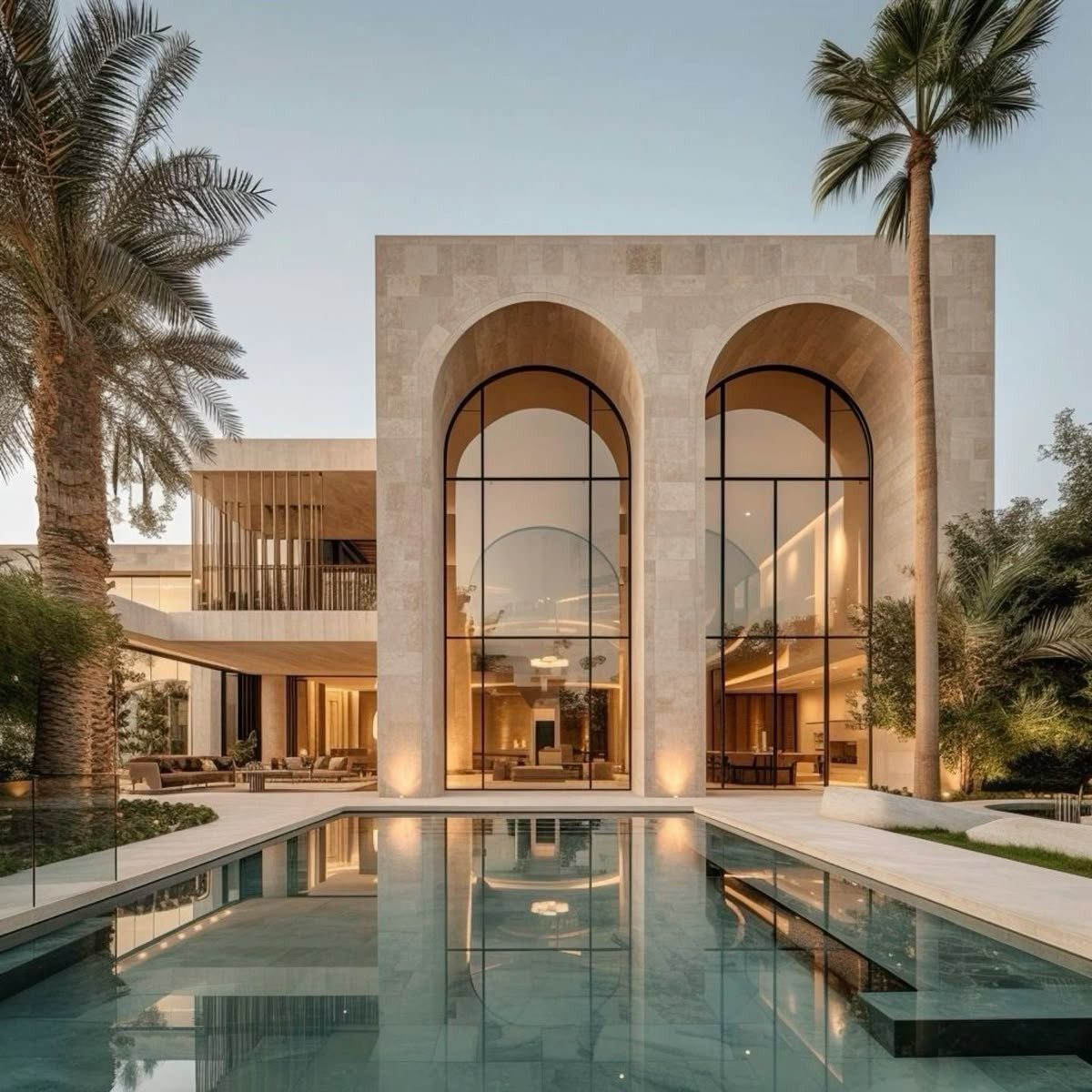 Villa de prestige à arches et piscine — Marny, immobilier d'exception au Maroc
