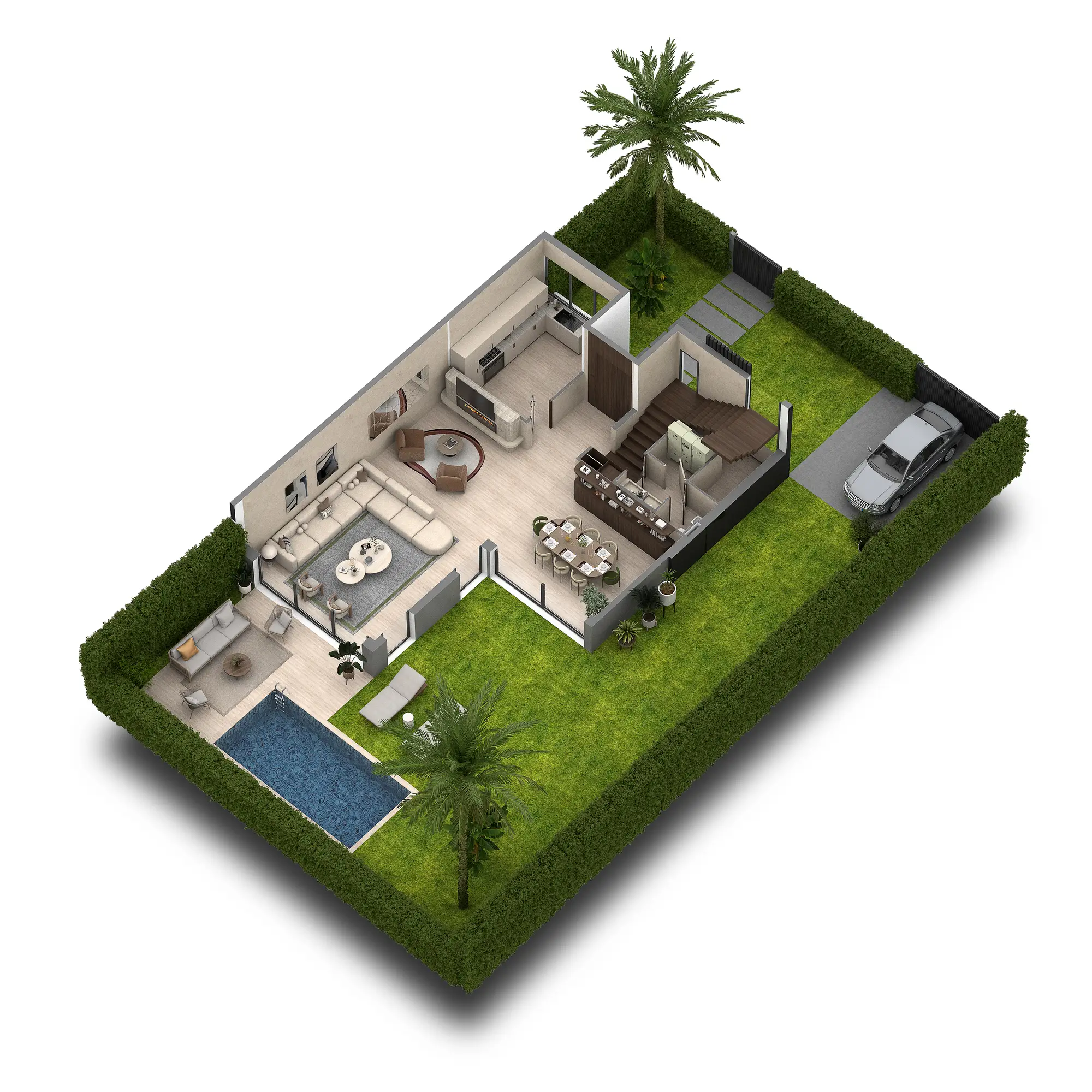 Villa en bout de bande — Rez-de-chaussée